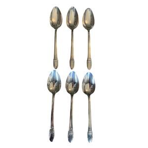 6 International Silver First Love 1847 Rogers Bros Soup/Table Spoons SILVERPLATE